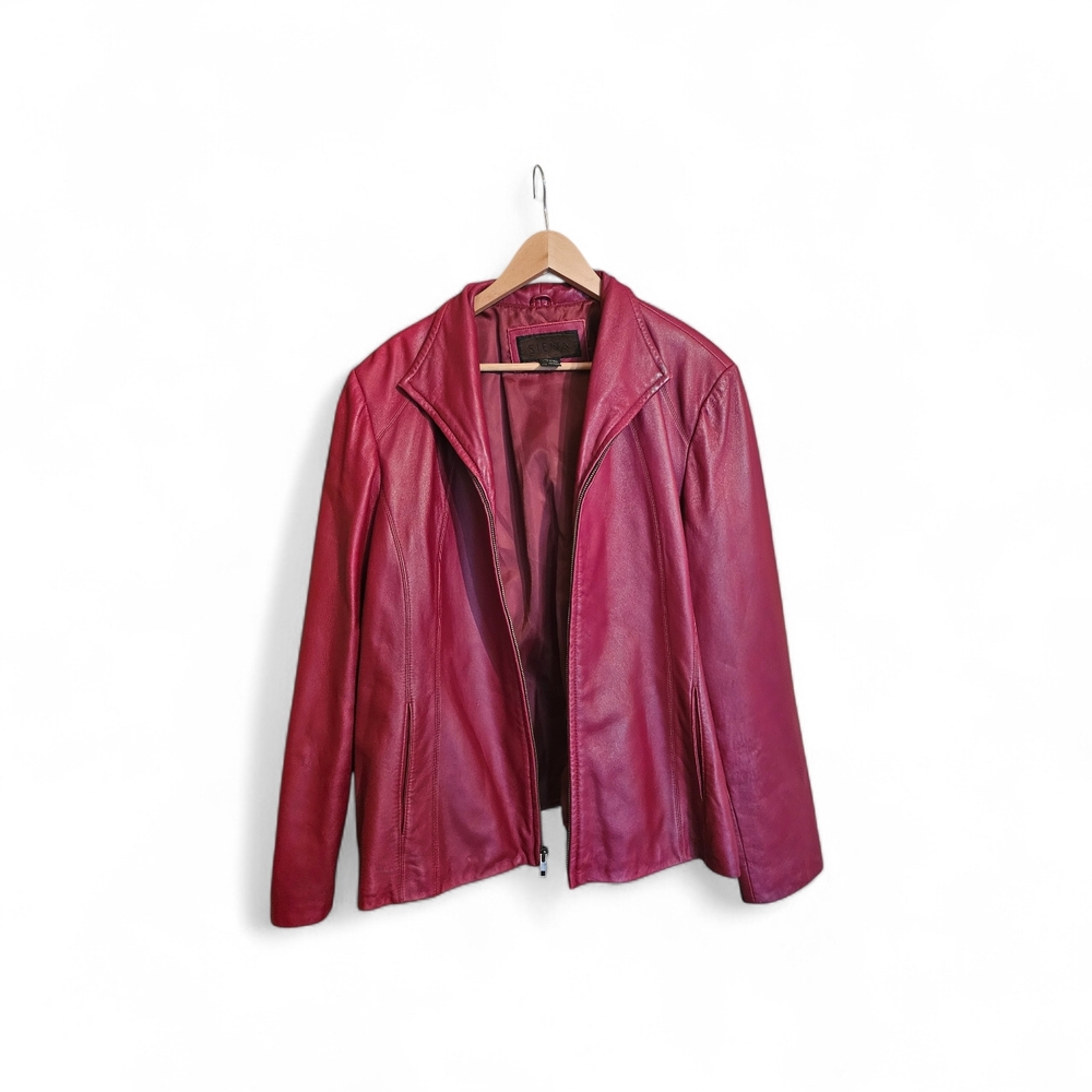Women's Red Leather Jacket